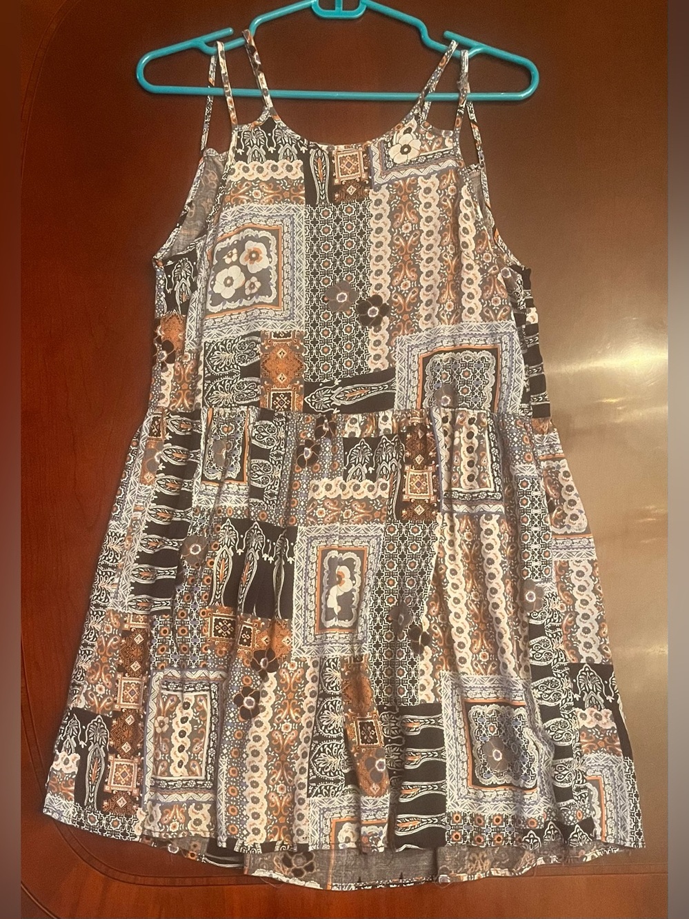 Abstract Print Open Back Lounge Dress